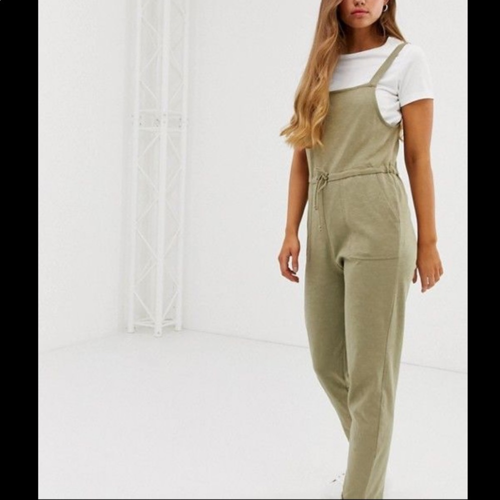 ASOS Khaki Drawstring Jumpsuit
